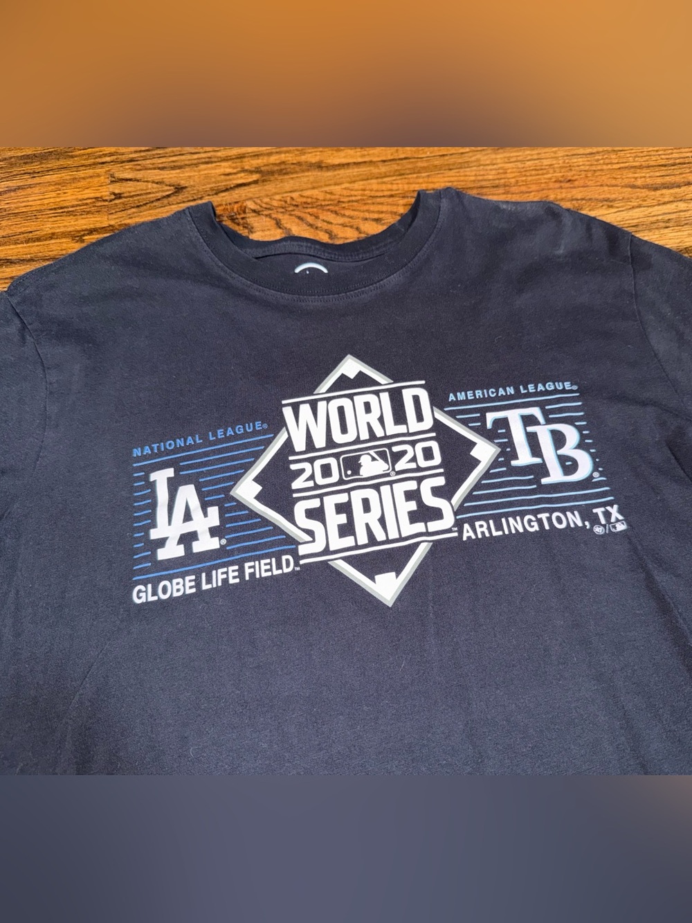 Los Angeles Dodgers 2020 World Series Champions Tampa Bay Rays Navy Tee Sz Large